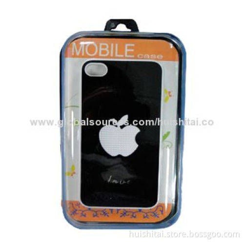 Black PVC Case for iPhone 4/4S Painted with Pearl White and Studded